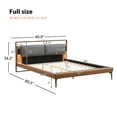 thumbnail image 4 of Newest Full Size Platform Bed Frame with 2 LED Night Lights - 800lb Capacity, No Box Spring Needed, Adjustable Headboard Lighting, Brown & Gray Faux Leather for Modern Bedrooms, 4 of 6