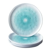 TURQUOISE DESSERT PLATES | Ocean Ripples Design | Lava Collection | 7 - 10 PC