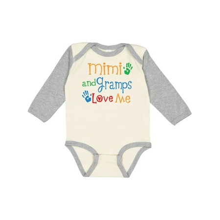 

Inktastic Mimi and Gramps Love Me Gift Baby Boy or Baby Girl Long Sleeve Bodysuit