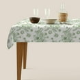 thumbnail image 4 of Sage Green Floral Tablecloth Rectangle 60 x 84 Inch Chinoiserie Flowers Table Cloth Polyester Fabric Vintage Farmhouse Spring Table Cover for Kitchen Party Dining Picnic Outdoor Decor, 4 of 5