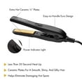 thumbnail image 3 of Hot Beauty Professional Ceramic Mini Flat Iron 1/2", Anti-Frizz, Fast Heating, Versatile Styling for Curly & Straight Hair, Ideal for Traveling with Travel Pouch (Black), 3 of 5