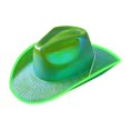 thumbnail image 2 of Sombrero de vaquero con luz LED, gorra de discoteca de ala ancha, accesorios para fotos de disfraces, sombrero de vaquero iluminado, Verde, 2 of 9