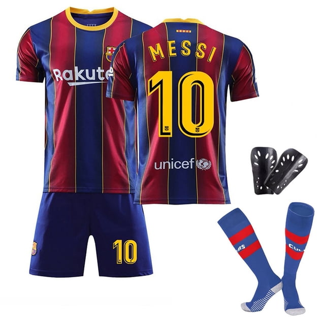 Jersey de fútbol KEVCHE 2021 FC Barcelona 4 Piezas MESSI #10 Rojo #10/16