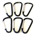 thumbnail image 3 of 100 pcs - 1-7/8 inch Black Aluminum Carabiner D Shape Round Edge, Keychain Clip, Spring Snap Key Chain Clip Hook, 3 of 3