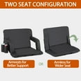 thumbnail image 4 of ZenSports 2 Pack 25-in Extra Wide Stadium Seat Chair 6 Reclining Positions Padded Foldable for Bleacher, 4 of 10