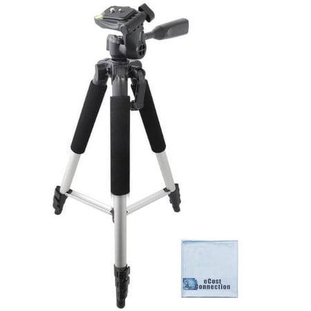 57 Inch Pro Series Aluminum Camera Tripod For Canon Nikon Sony Samsung Olympus & Pentax Cameras + eCostConnection Microfiber Cloth