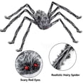 thumbnail image 3 of 79 Inch Giant Light Up Hairy Spider Halloween Decor, Bendable Legs Large Scary Furry Spider with Orange LED Lights, Outdoor Indoor Yard Porch Haunted House Party Decoration Prop,B, 3 of 7