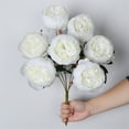 thumbnail image 4 of SSNTSY 7 Head Peony Bouquet Artificial Silk Flower 17 inch Realistic Flower Stem with Leaves for Home Decor, Wedding Bouquets DIY Crafts, 4 of 4