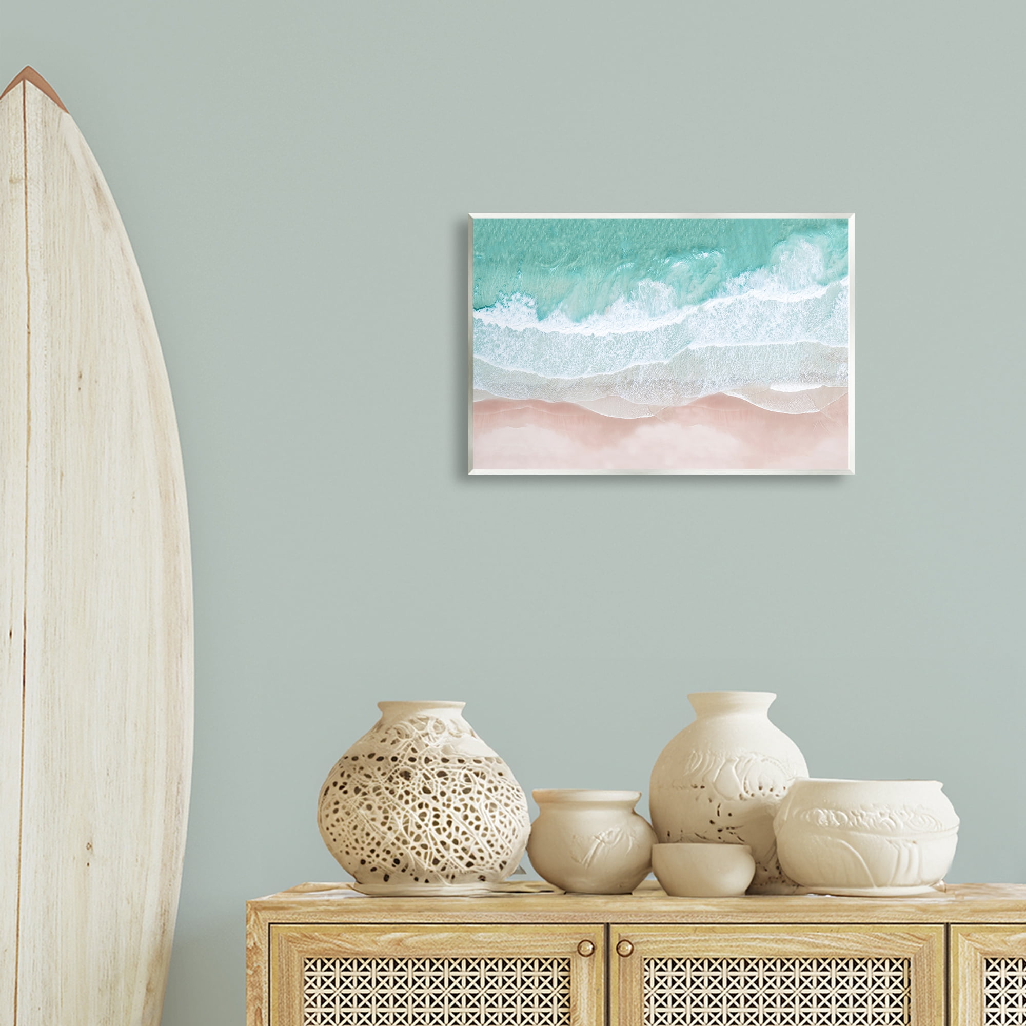 Stupell Industries Aerial Sea View Coastal Painting Unframed Art Print Wall Art, 19 x 13