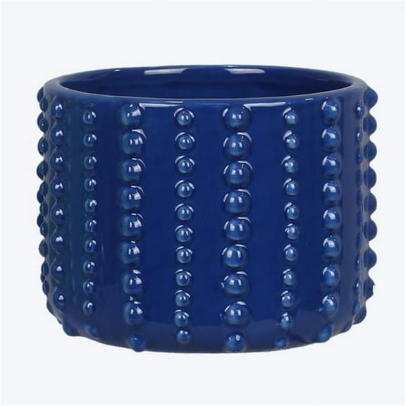 Youngs 61584 Ceramic Beaded Nautical Pot, Blue