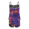thumbnail image 5 of Wowcloth Women's Sexy Halloween Lace Sling Sleeveless Tank & Splicing Shorts Casual Pajamas Set, 5 of 5
