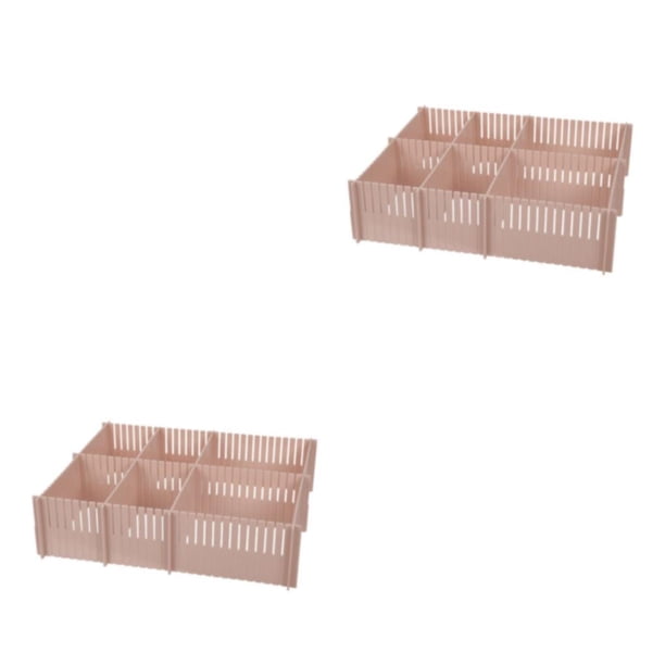 Monstrate DIY divisores de cajones ajustables sistema de organización de cajones combinación libre divisores de cajones elegante rosa 3 rosa elegante 3 piezas/juego 2Conjunto