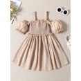 thumbnail image 2 of Coduop Kids Baby Girls Princess Sling Dress Short Sleeve Off Shoulder Birthday Party Fluffy Dress, 2 of 7