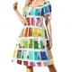 thumbnail image 4 of Vestido de manga corta con diseño moderno de mediados de siglo, vestidos de noche para mujer, vestido largo para mujer, ropa de playa, 4 of 8