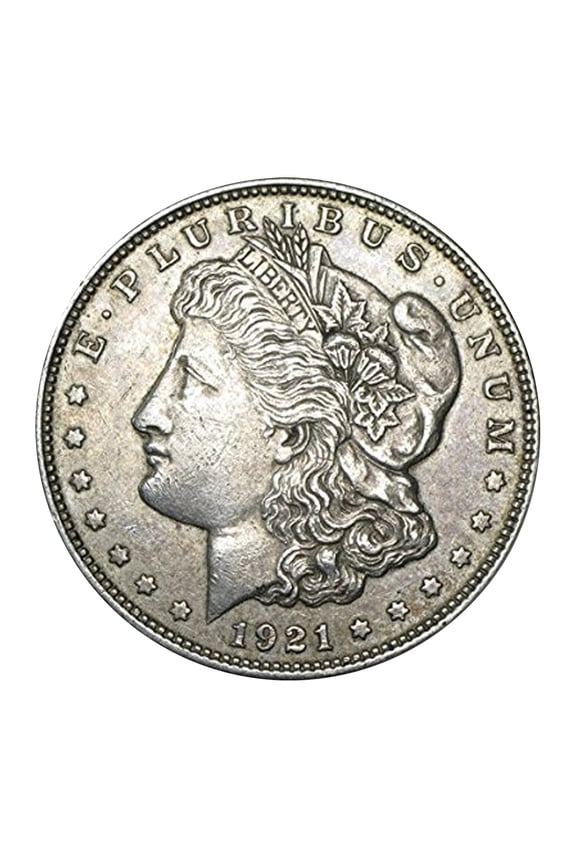 USA 1921 Morgan 90% Silver Dollar Coin - $1 Last Year Circulated Condition