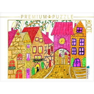 RoseArt Colorluxe 500-Piece Floral Art Puzzle The Neighborhood