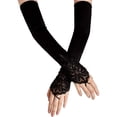 thumbnail image 1 of Guantes de satén con codo largo, elásticos de 21 pulgadas, guantes de ópera de los años 20, guantes de baile para mujer para fiestas de noche, 1 of 5
