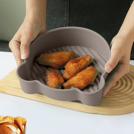 PiGOGI Silicone Baking Tray Microwave Oven Air Fryer Pan Non Stick Heat Resistant 18.5cm