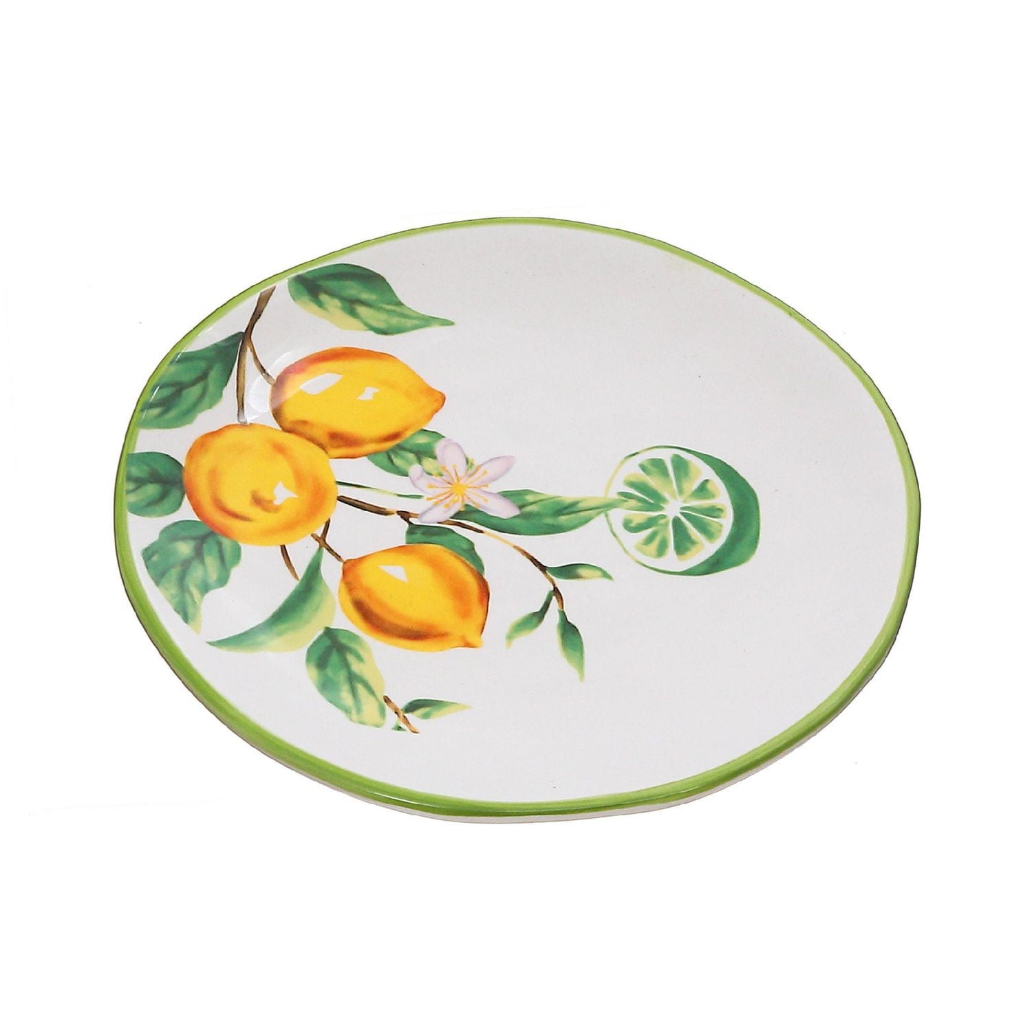 IH Casa Decor Ceramic Lemon Round Plate 6.10" - Ensemble De 2