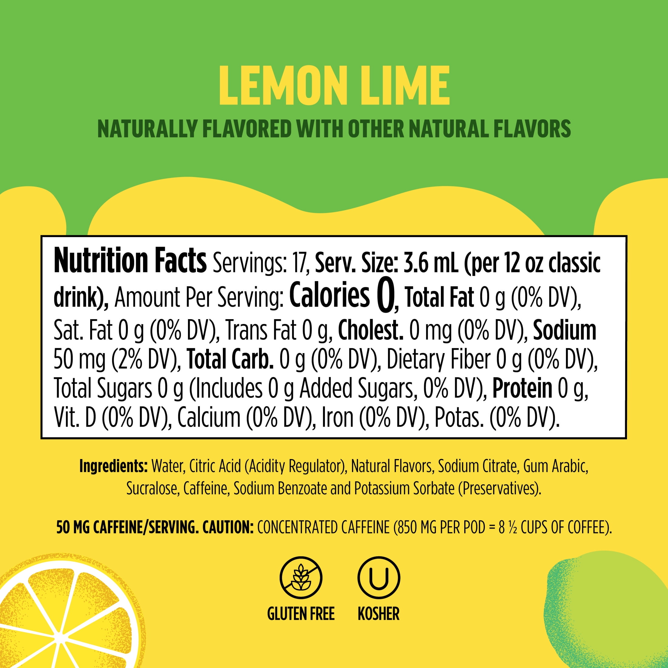 (2 pack) Ninja Thirsti FRUITI CHILL + CAFFEINE Lemon Lime Flavored Liquid Water Drops, 1 Flavor Pod, WCFLELI61