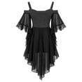 thumbnail image 5 of Gaexia Girls Gothic Vampire Halloween Dress, Black High-Low Chiffon Dress-Up Outfit for Kids, Lightweight Chiffon, for Halloween Trick-or-Treat, 5 of 5