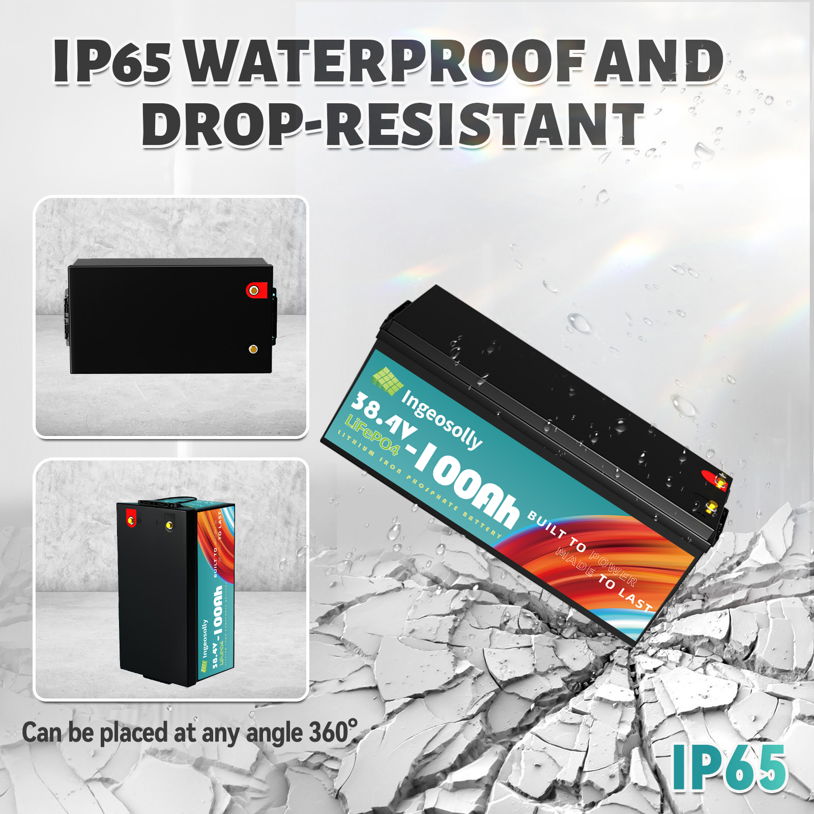 36V 100Ah LiFePO4 Battery,200A BMS,10 Yrs Lifespan,Lithium Battery for RV,Golf Cart,Solar,Trolling Motor,Marine