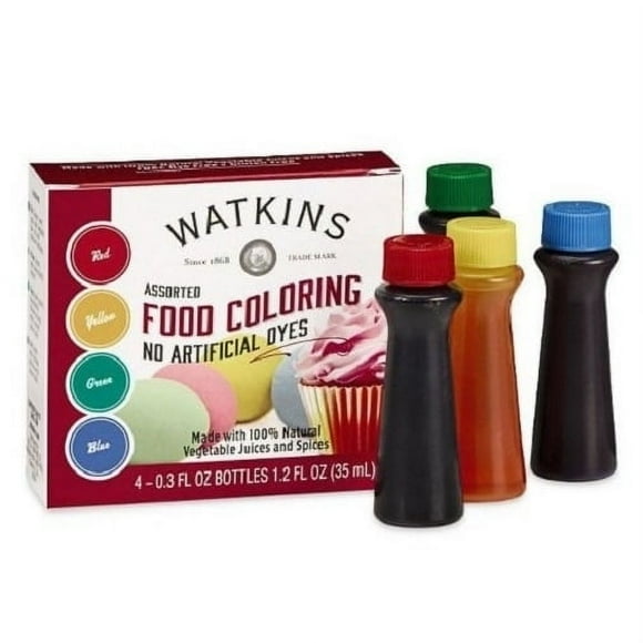 Watkins Assorted Food Coloring, 1.2 fl oz (Plastic Container)