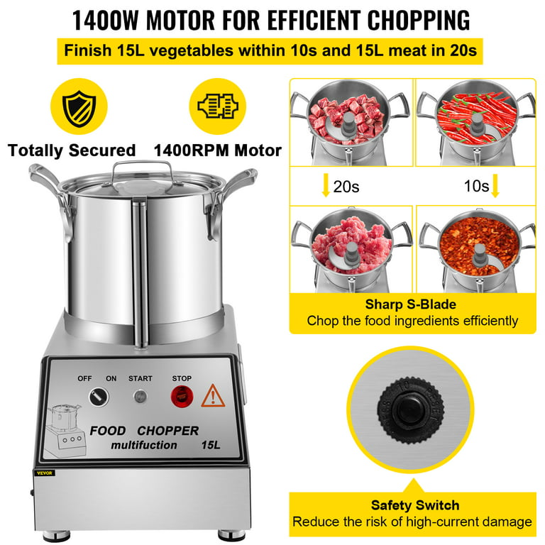 110V Electric Vegetable Chopper Cutter Grinder Food Processor Commercial  Machine