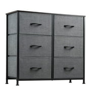WLIVE Dresser with 6 Drawers, Fabric dresser, Tower Dresser for Bedroom, Hallway, Nursery, Entryway, Closets