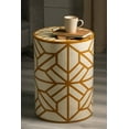thumbnail image 3 of Expobazaar Side Table | Mustard & White Resin End Table | Modern Living Room Furniture, 3 of 4