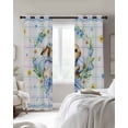 thumbnail image 3 of Watercolor Easter Blackout Curtains 84 Inches Long, Cute Rabbits Flower Wreath Eggs Bow Plaid Thermal Insulated Black Out Curtains, Darken Window Curtain for Bedroom Living Room 42"x84" 2 Panels, 3 of 9
