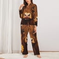 thumbnail image 2 of Balery Countryside Sunflower Cow Conjunto de Pijama con Estampado para Mujer, Conjunto de Dos Piezas con Manga Larga, Ropa de Dormir Suave con Bolsillos, Pijamas Cómodos-Medium, 2 of 7