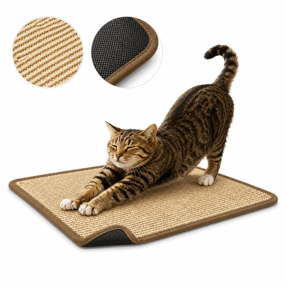 Himonut Sisal Cat Scratch Rug, 23.6 x 15.7 in Cat Scratching Mat for Indoor Cats