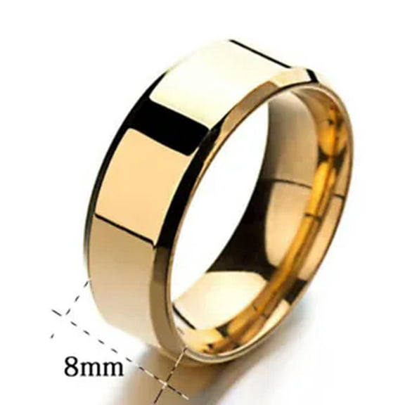 HOOUN Men Black Titanium Stainless Ring Wedding Lover Couple Rings For Women Creative-gold-5