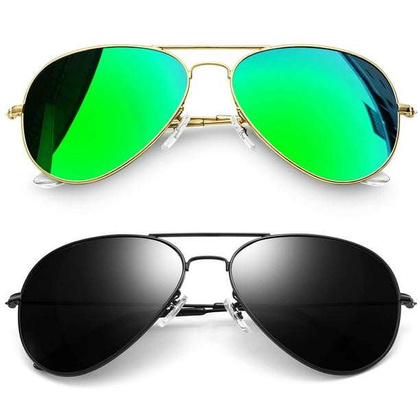 Gafas de Sol Joopin Sobredimensionadas Polarizadas Aviador 2 Paquetes Negro