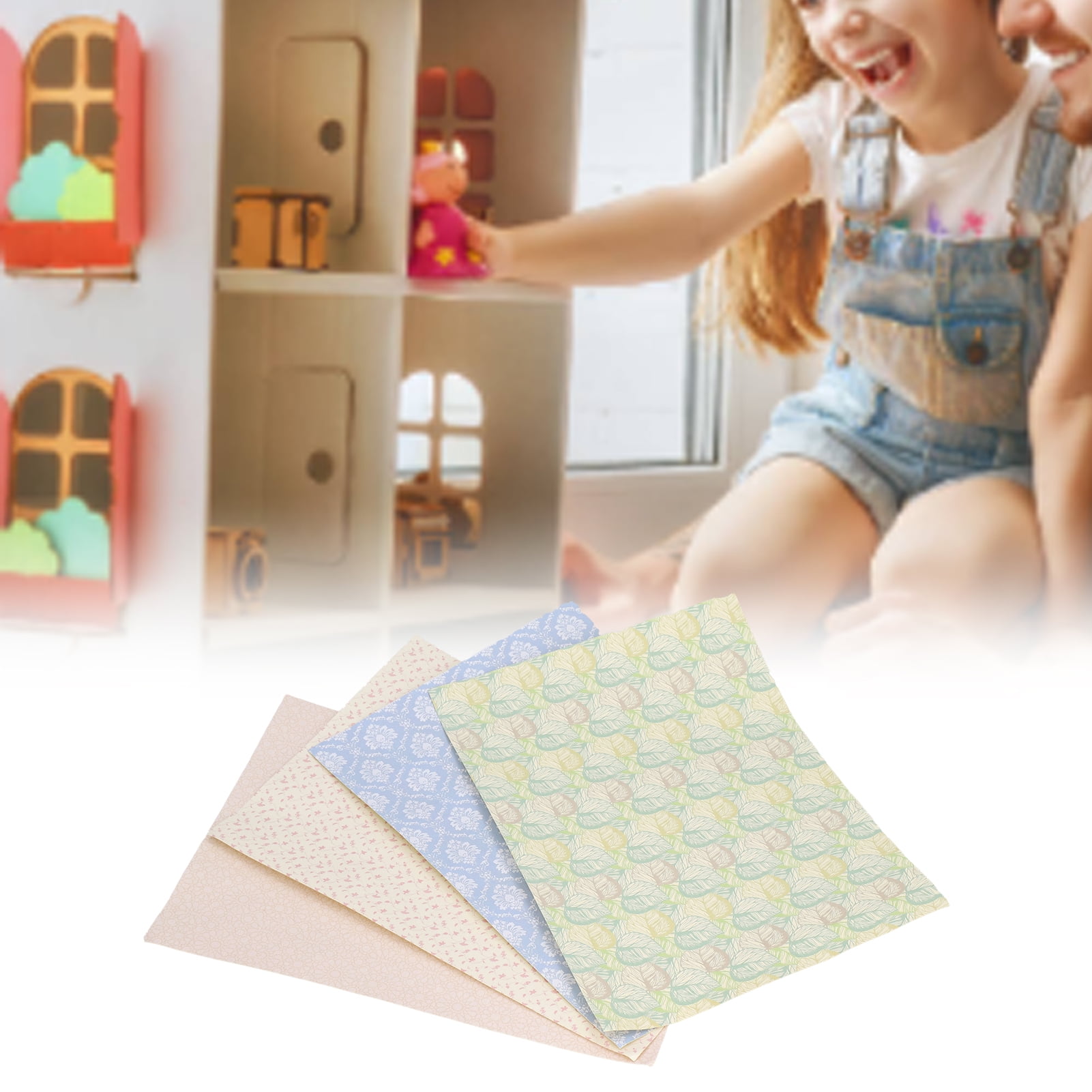 Domqga Dollhouse Wall Paper Set,Dollhouse Wallpaper,112 Scale