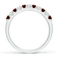 thumbnail image 2 of ANGARA Natural Shared Prong Ruby and Diamond Half Eternity Ring in 14K White Gold for Women (Size-2.1mm) | July Birthstone, Birthday, Anniversary, Jewelry Gift for Women | Natural Ruby Ring, 2 of 9