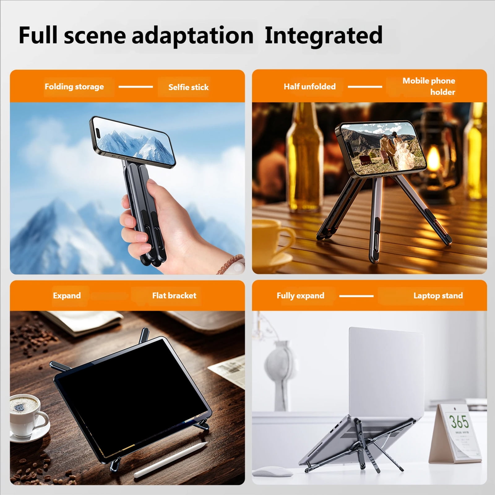 Ergonomic Adjustable Tablet Phone Stand with Multi Angles Positions for Healthy Postures Support Foldable Portable Design