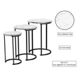 thumbnail image 4 of Lavish Home Nesting Tables - Set of 3 Round Side Tables for Living Room, Bedroom, or Home Office, Faux Marble End Table Set, Modern Living Room Furniture, White, 4 of 8