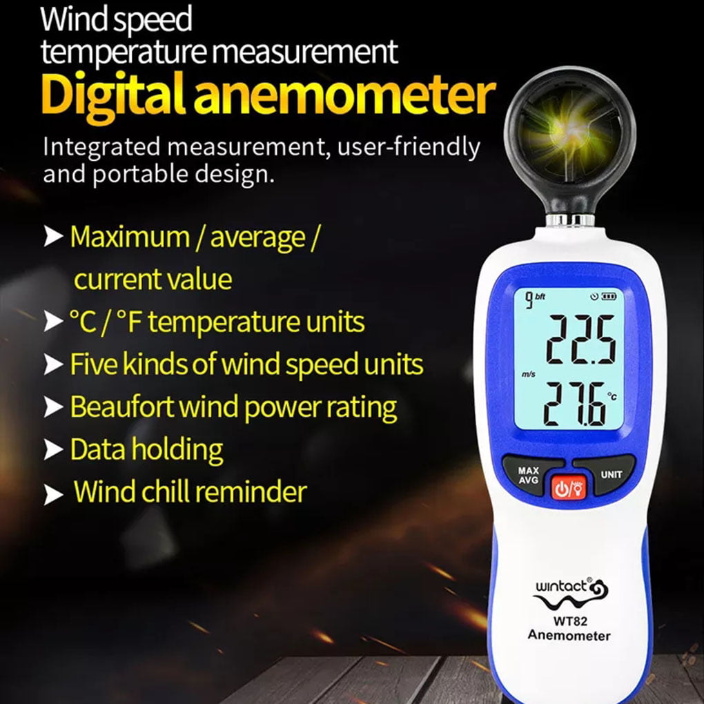 Topke Anemómetro Mini Metro de Velocidad del Viento Wintact WT82 WT82B Bluetooth Digital de medición de Temperatura ℃ ℉ 