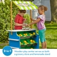 thumbnail image 3 of Melissa & Doug Wooden Grocery Store and Lemonade Stand Activity Center - Reversible Awning, 9 Bins, 9 Chalkboards, 3 of 10