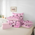 thumbnail image 5 of Manfei Pink Boho Aztec Bedding Comforter Set 7pcs for Women, Tribal Abstract Ombre King Bedding Sets, Hippie Cactus Plant Reversible Bed Sheets, Breathable Home Decor, 5 of 7