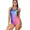 baby blue, variant on Alove Womens One-piece Sports Swimsuit Printed Abdominal Slim-fit Swimwear S-XL