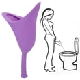 thumbnail image 3 of Embudo de inodoro portátil plegable de urinario de silicona de pie de emergencia de viaje femenino (púrpura), 3 of 10