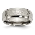 thumbnail image 1 of Titanium Hammered 8mm Edge Wedding Band Ring Man Fancy  For Dad Mens  For Him, 1 of 11