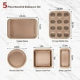 thumbnail image 6 of VINAUO Bakeware Set 5-Piece, Non-Stick Baking Pans Set,Stackable Baking set with Muffin Pan,Round/Square Cake Pan, Loaf Pan,Deep Baking Pan, 6 of 9