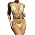 thumbnail image 1 of Womens Swimsuits Triangle Bikini Set Two Piece Summer Beach Wear Stylish Plus Size Tankini Swimwear Yellow, 1 of 3