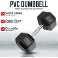thumbnail image 2 of Iron Crush Hex Dumbbells - Heavy Duty PVC Coated Weights, Chrome-Plated Knurled Handles - Workout, Exercise, Lifting, Body Building Home Gym Training Gear - 3 Lb to 50Lb Options - Sold in Pairs, 2 of 6