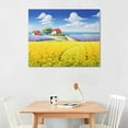 thumbnail image 2 of JEUXUS Canvas Prints Wall Art-Extra Long 20x16 Inch Flower Field Oil Painting Picture Wall Decor, Colorful Nature Scenery Giclee Artwork Home Decoration for Living Room and Bedroom, 2 of 4
