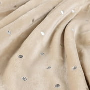 Superior Fleece Plush Fluffy Soft Blanket, Polka Dot All Season Blankets, King, Linen